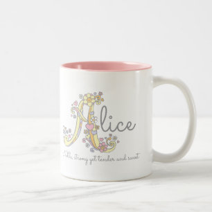 Tasse décorative de nom et de signification
