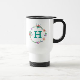 Tasse décorée d'un monogramme de voyage de