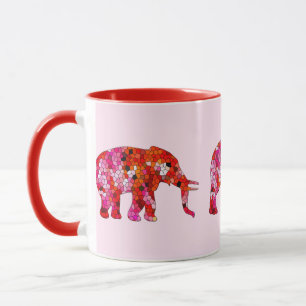 Tasse d'éléphant en verre souillé