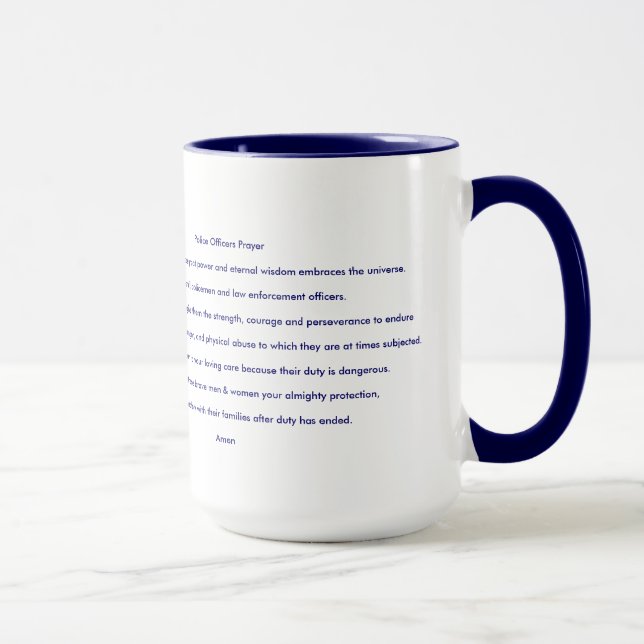 Tasse Délivrance inspirée de foi de prière de policier (Droite)