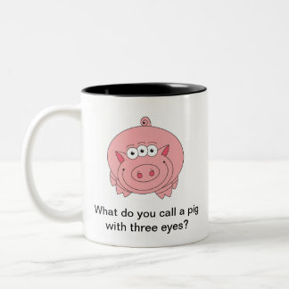 Tasse d'énigme : Porc avec trois yeux