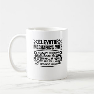 Tasse d'épouse de mécanicien d'ascenseur