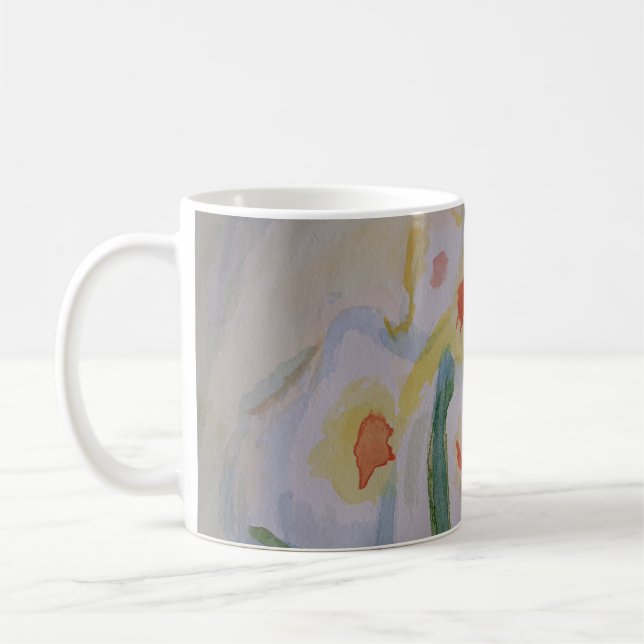 Tasse der abstrakten Daffodien (Links)