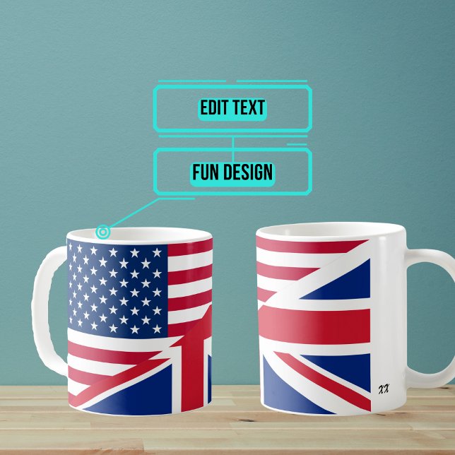 Tasse der amerikanischen und britischen Merged Fla (This design combines the USA stars and stripes with the aspects of the Union Jack.)