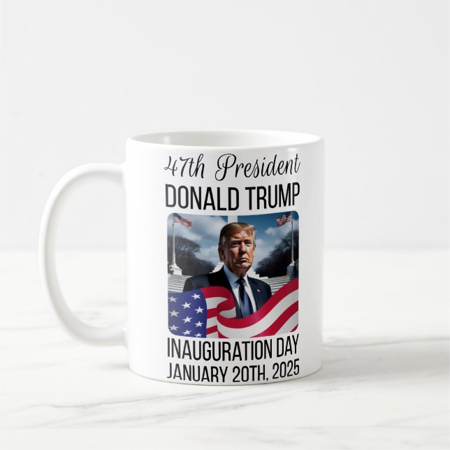 Tasse der Amtseinführung 45. 47. Präsident Donald  (Links)