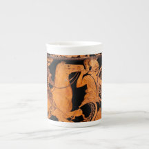 Tasse der antiken griechischen Schwarzweißkunstbon