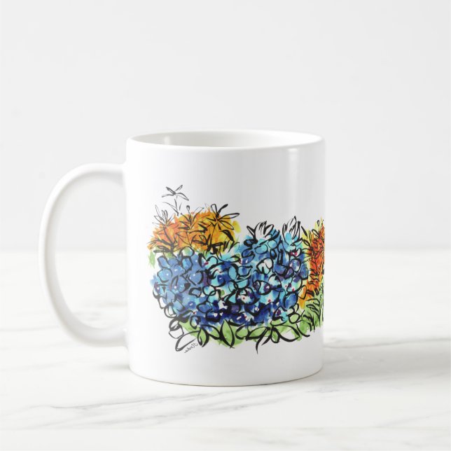 Tasse der Aquarell-Wildblumen (Links)