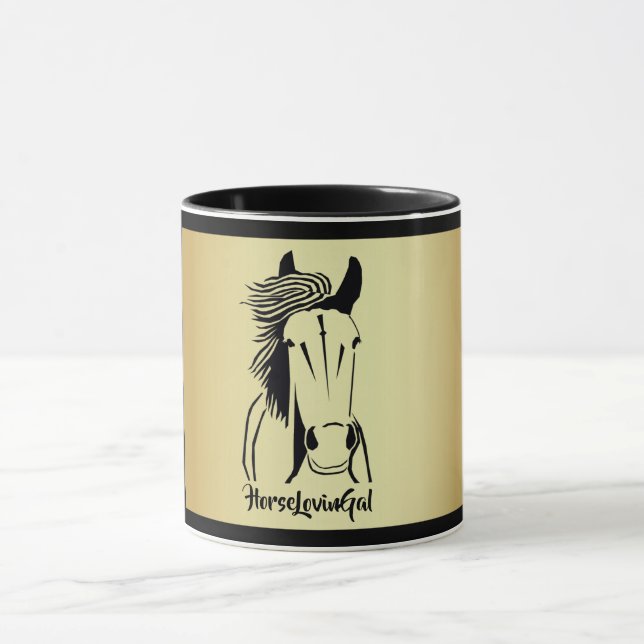 Tasse der Artistischen Schwarz/Gold Horse Lovin (Zentrum)