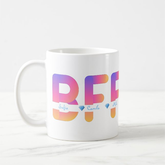 Tasse der BESTE FREUNDIN mit personalisierten Name (Links)