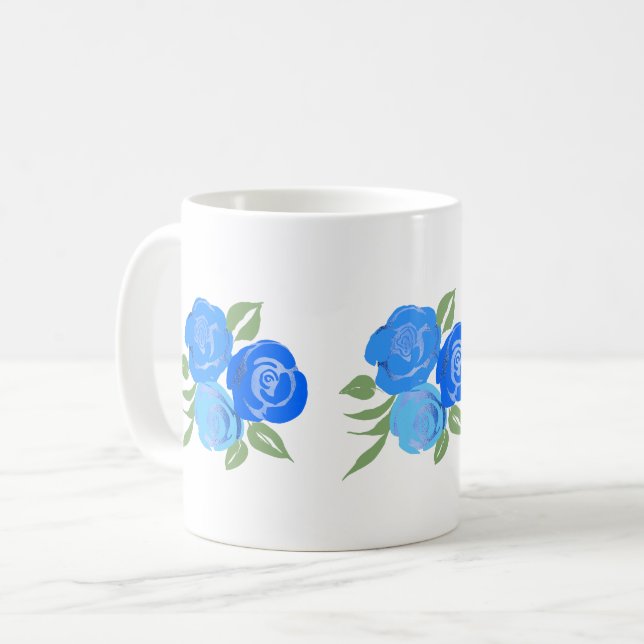 Tasse der blauen Rose (Vorderseite Links)