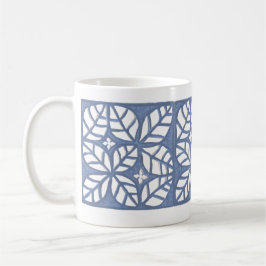 Tasse der Blauen und weißen Blätter
