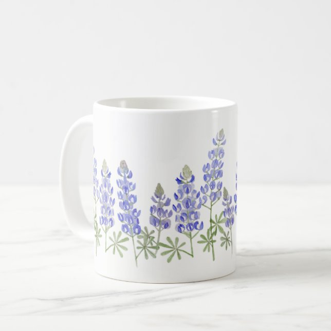 Tasse der Bluebonnet-Blume - Alle Größen/Stile (Vorderseite Links)