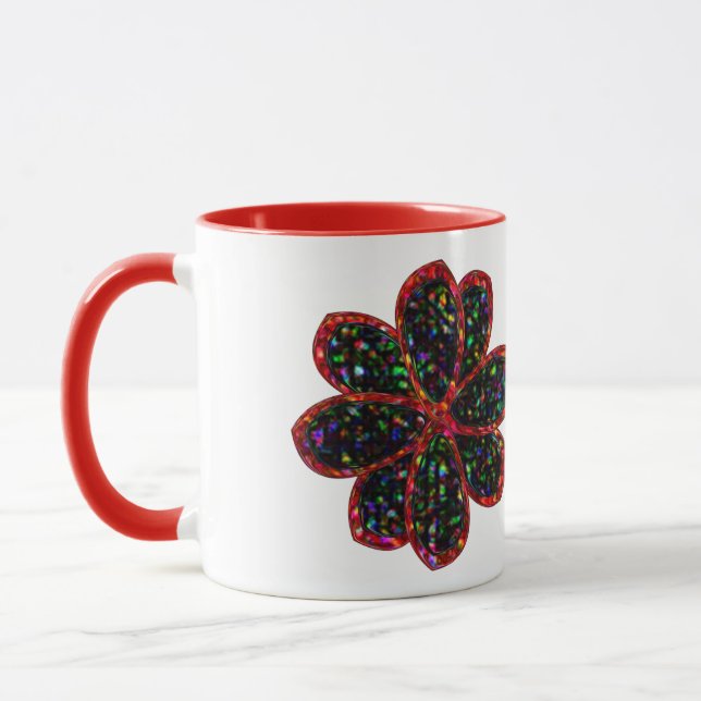 Tasse der Blume in Schwarz und Rot (Links)