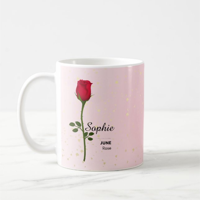 Tasse der Blume personalisiert im Juni (Links)