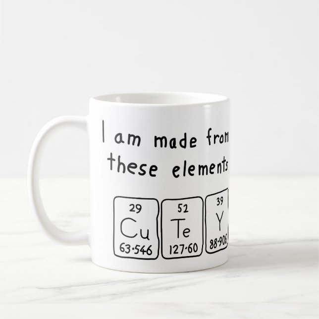 Tasse der Cutey Periodenbezeichnung (Links)