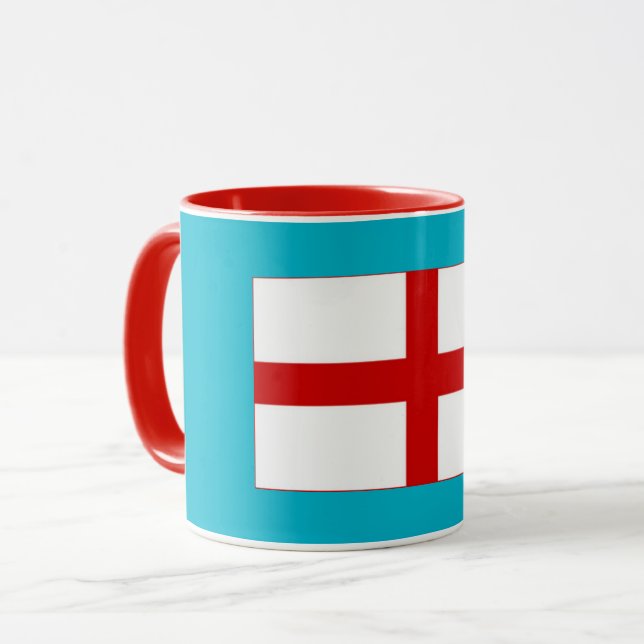 Tasse der englischen Flagge (Vorderseite Links)