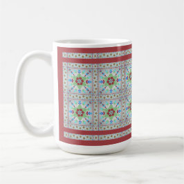 Tasse der farbenfrohen Blumenmuster (rot)