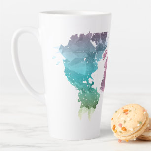 Tasse der farbenfrohen geometrischen Weltkarte - T