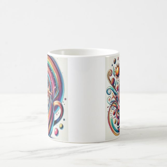 Tasse der farbenfrohen kosmischen Blumenexplosion (Mittel)