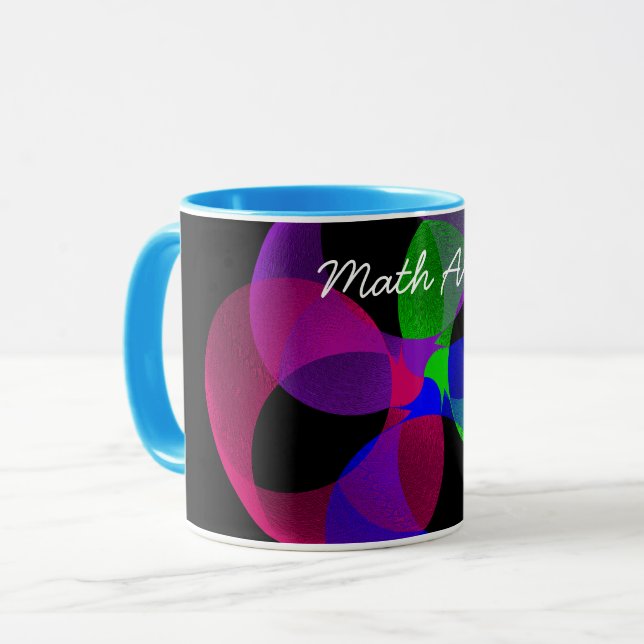 Tasse der farbigen Fusion Geometric Math Art (Vorderseite Links)