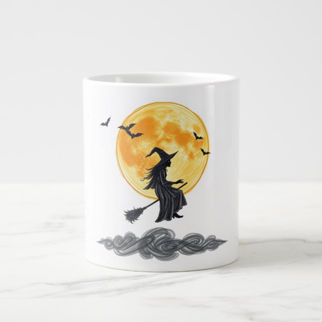 Tasse der Flying-Hexe-Silhouette (Vorderseite)