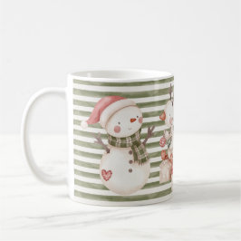 Tasse der grünen Weihnachtszeichen
