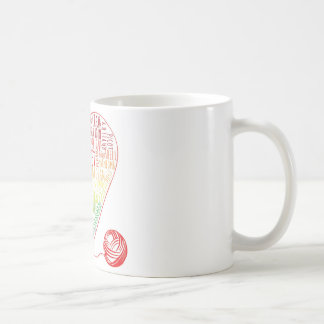 Tasse der Häkelwörter (Farbe)