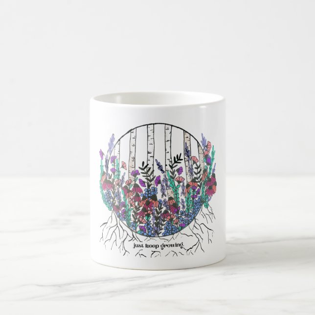 Tasse der handgezogenen Wildblume | Nur Behalt wac (Mittel)