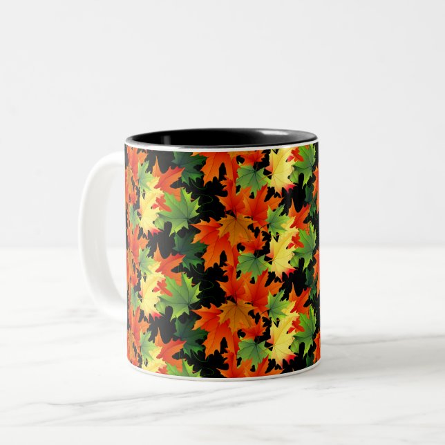 Tasse der Herbstlaub im Herbst (Vorderseite Links)
