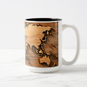 Tasse der Holzweltkarte