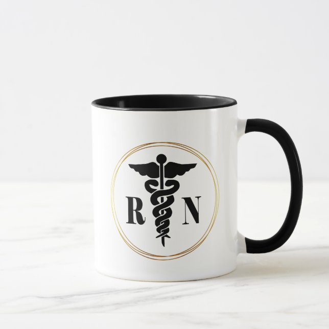 Tasse der Kadukus-Symbole für Schwarz und Gold (Rechts)