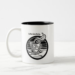 Tasse: Der Kaffee holt mich hoch, Jesus behalte mi Zweifarbige Tasse
