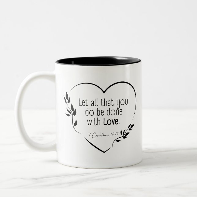 Tasse der Keramik mit inspirierendem Zitat (Links)