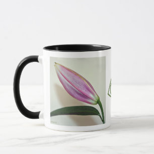 Tasse der Keramik mit Lily Bud, Black Handle und I