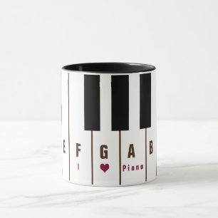 Tasse der Klaviertasten