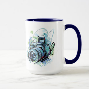 Tasse der künstlerisch zeichnend Showkamera