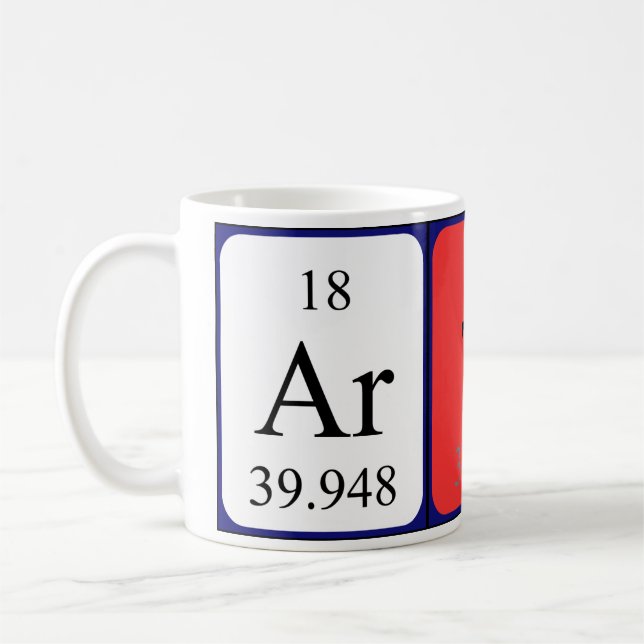 Tasse der künstlerischen periodischen Tabellenbeze (Links)