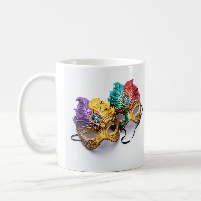 Tasse der Mardi Gras-Maske (Links)