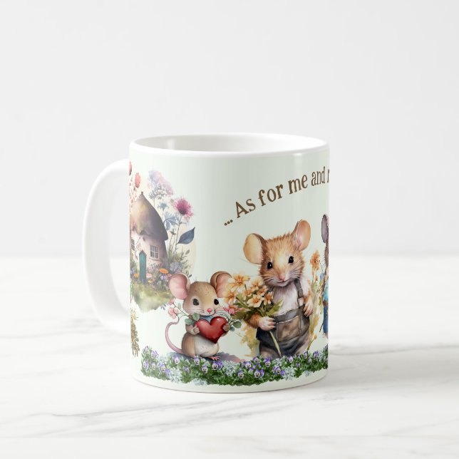 Tasse der niedlichen Mouse-Familienbibliotheken (Vorderseite Links)