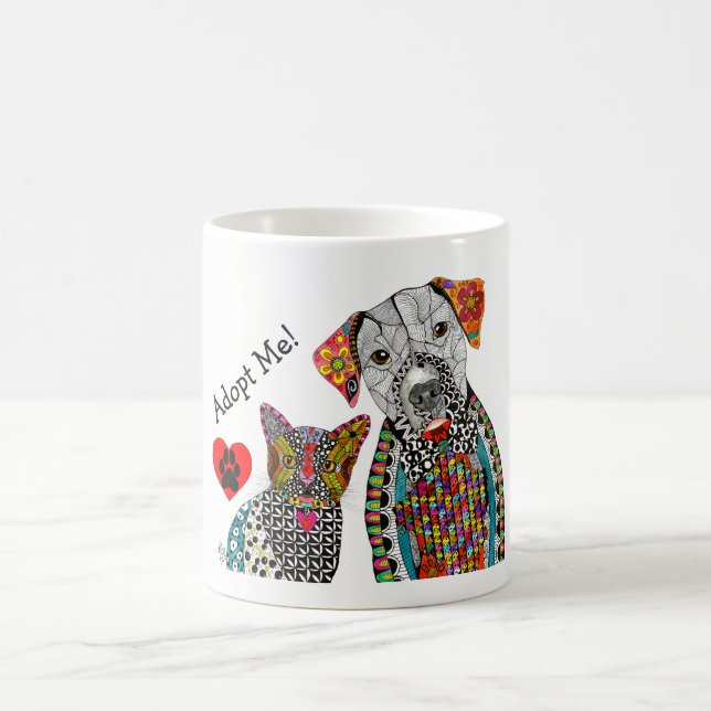 Tasse der niedlichen und farbigen Adoption von Hun (Mittel)