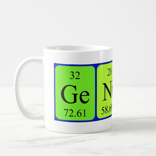 Tasse der periodischen Tabelle des Genies (Links)