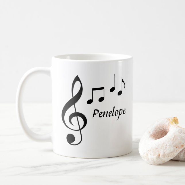 Tasse der personalisierten Musiknote (Mit Donut)