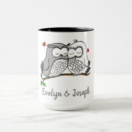 Tasse der personalisierten Owls Liebe