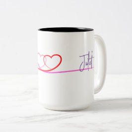 Tasse der personalisierten Romeo und Julia Herz-Li