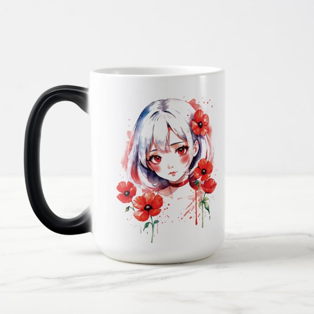 Tasse der roten Blume (Links)