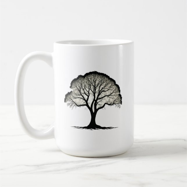Tasse der Silhouette Lone Tree - 15 oz klassisches (Links)
