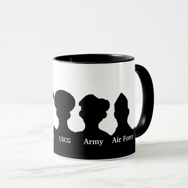 Tasse der Silhouetten der US-Streitkräfte (VorderseiteRechts)