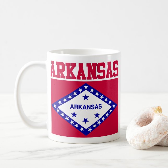 Tasse der Staatsflagge Arkansas (Mit Donut)