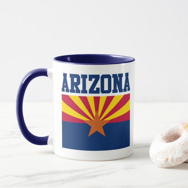Tasse der Staatsflagge von Arizona (Mit Donut)
