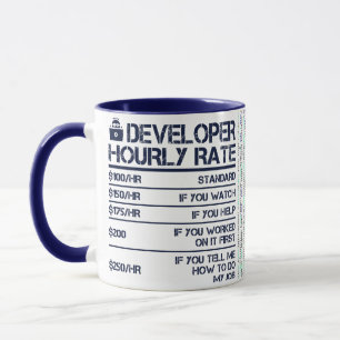 Tasse der Stundensätze für Entwickler